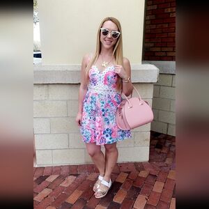EUC Lilly Pulitzer Tiki Pink Rika Dress